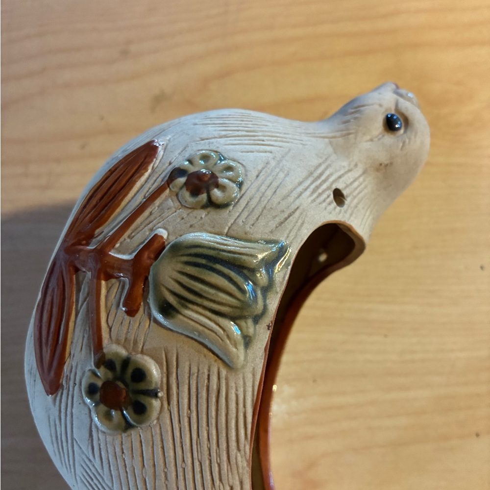 Scandinavian vintage pottery Decorative Bird Planter hanging - Picture 4 of 5